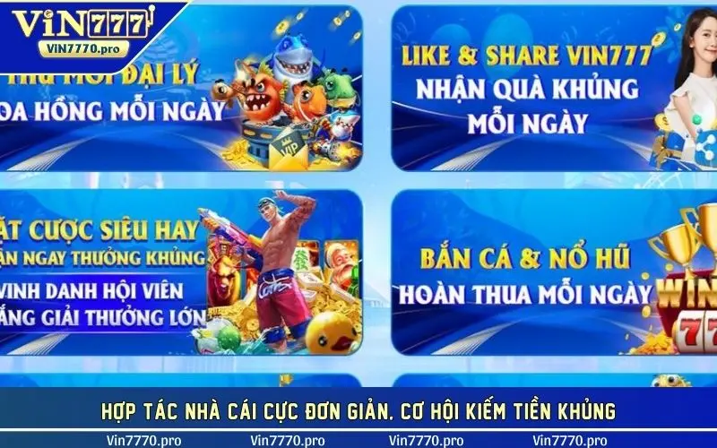 Hợp tác nhà cái cực đơn giản, cơ hội kiếm tiền khủng