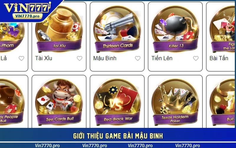 Giới thiệu game bài Mậu Binh