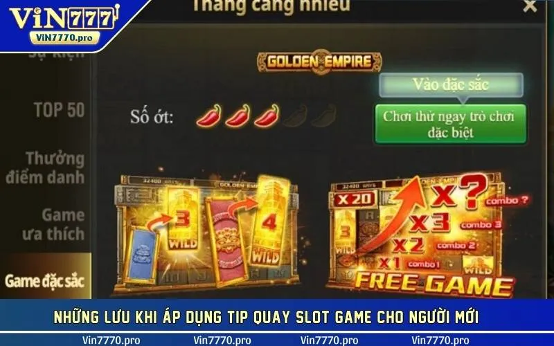 Những lưu khi áp dụng tip quay slot game cho người mới 